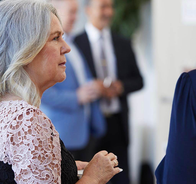 woman at reception