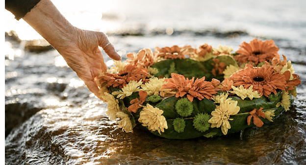 laying a wreath